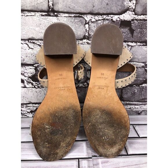 Givenchy Taupe Suede Leather Elegant Heel Studded Sandals Women sz 38EU/7.5M US - Picture 16 of 16